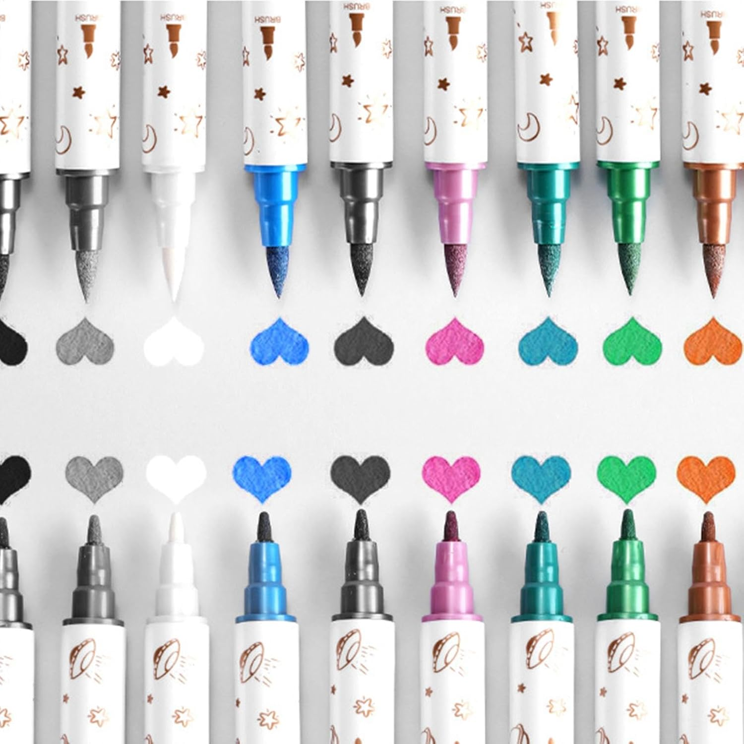 Nail Painting Pens | 10X Double-Ended Nails Painting Pens,Home and Salon Use Scrapbook Highlighter Fingernails Beauty Maker for Mother, Wife image number 4