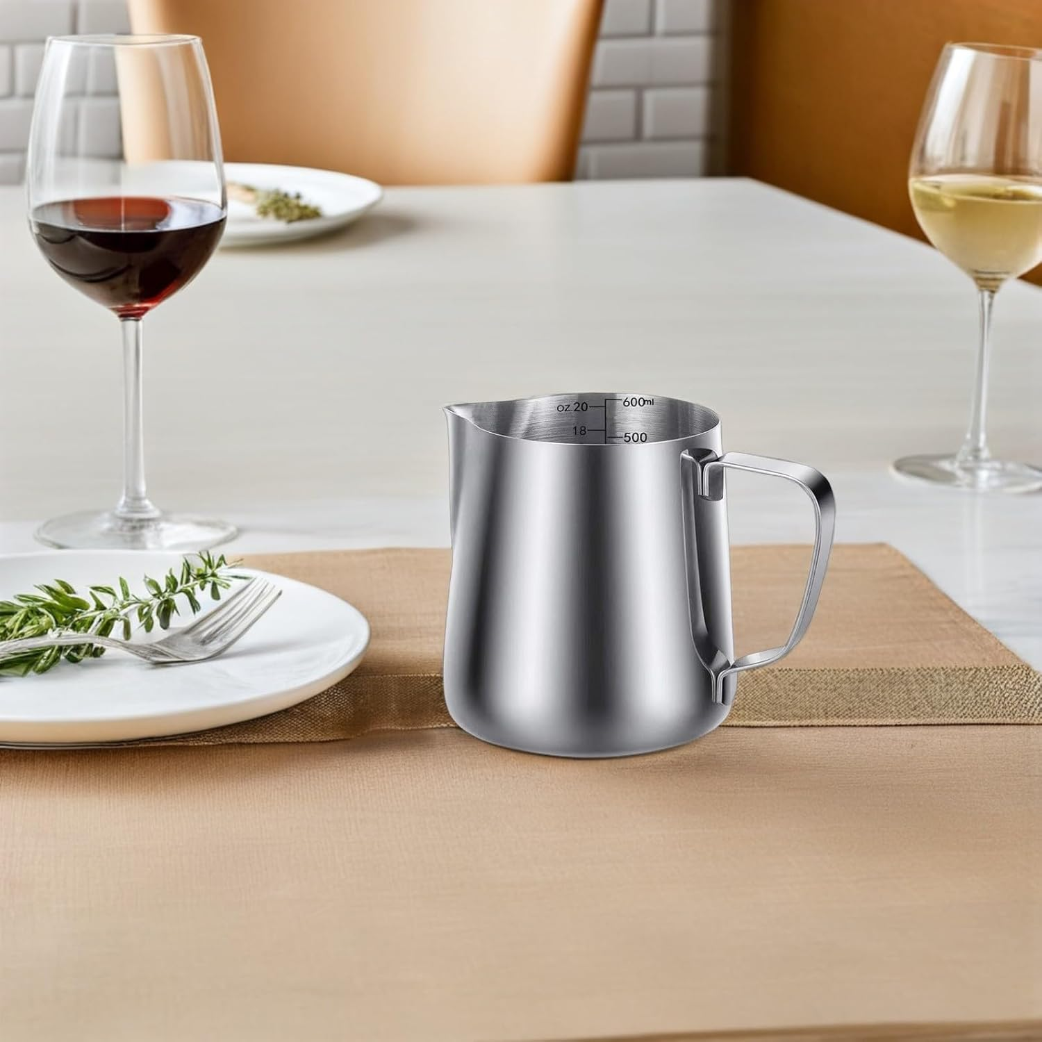 KICHOUSE Milk Frothing Pitcher Set Stainless Steel 350Ml 600Ml Espresso Milk Pitchers with Latte Art Pen Coffee Steaming Jug for Coffee Enthusiasts and Home Brewing image number 1