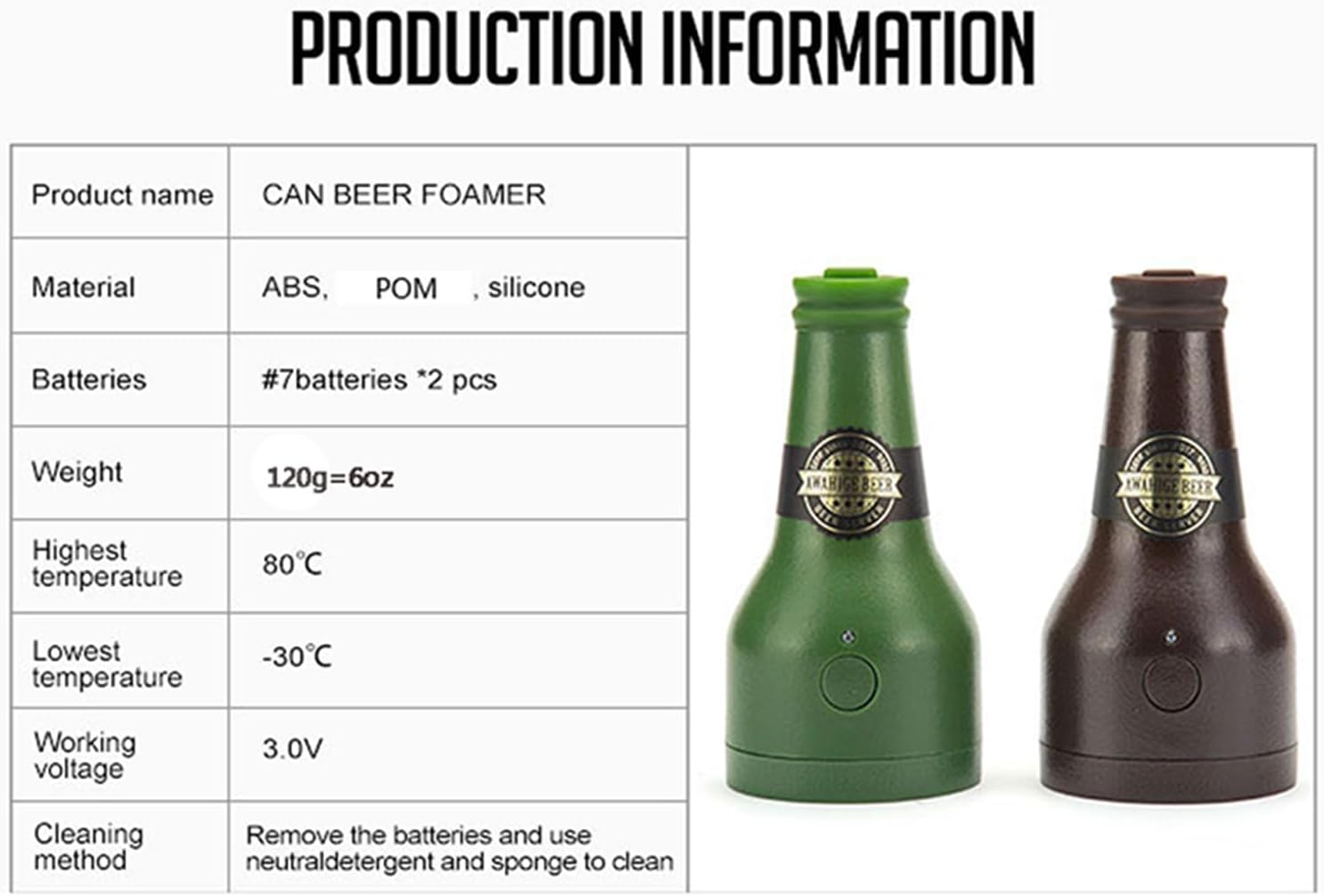 Ultrasonic Wave Canned Beer Foamer Machine, Beer Milk like Foam Frother Handheld Size,Portable Drink Mixer, Fun Beer Accessories Kitchen Gadgets for Men - Green image number 2