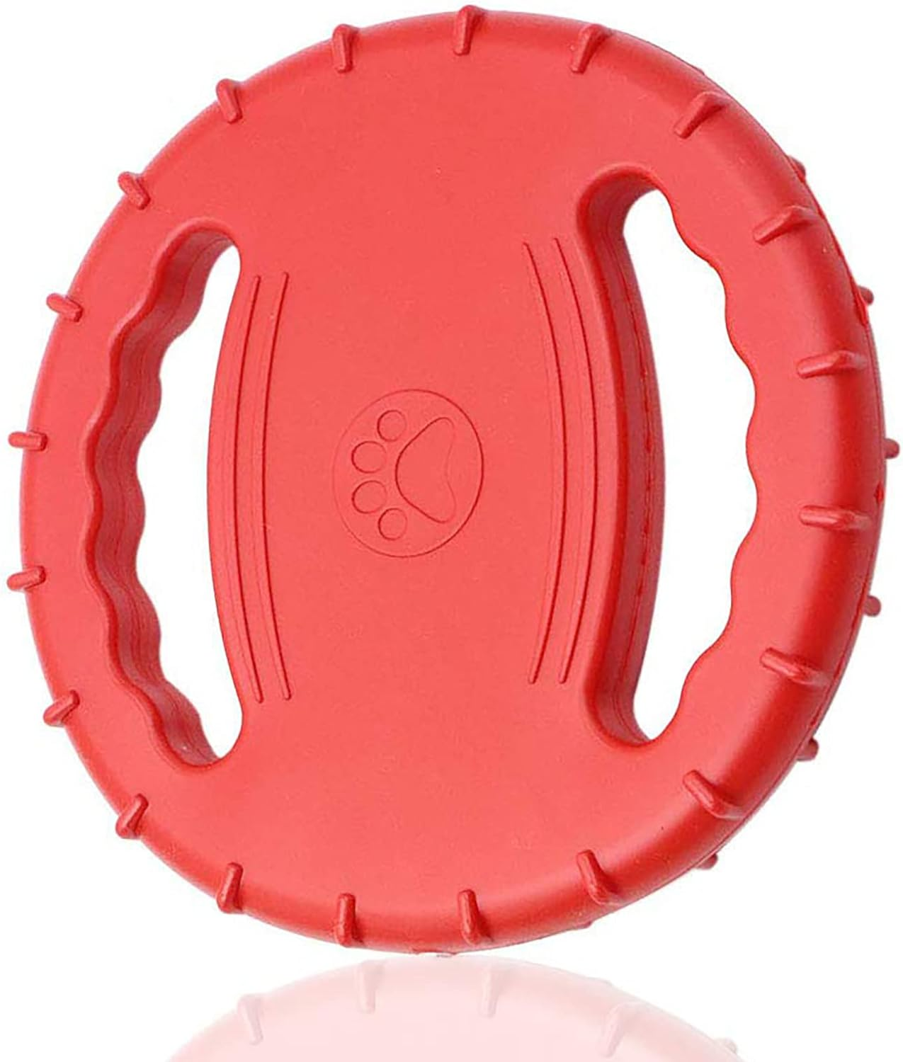 Red Dog Frisbee Dog Tugger Toy Indestructible Dog Flying Disc for Small and Medium Dogs