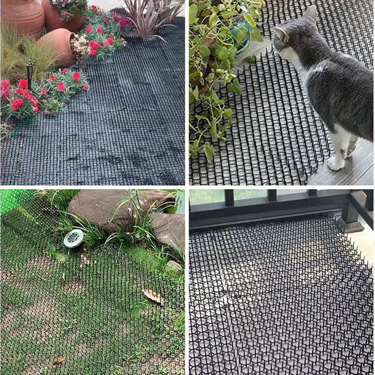AIMALL Anti-Cat Spike Mat, 10-Pack, Deterrent Nets, Safe Pet Repellent Mats, Ideal for Gardens and Indoor Use, 15.74X7.87 Inches Each image number 2