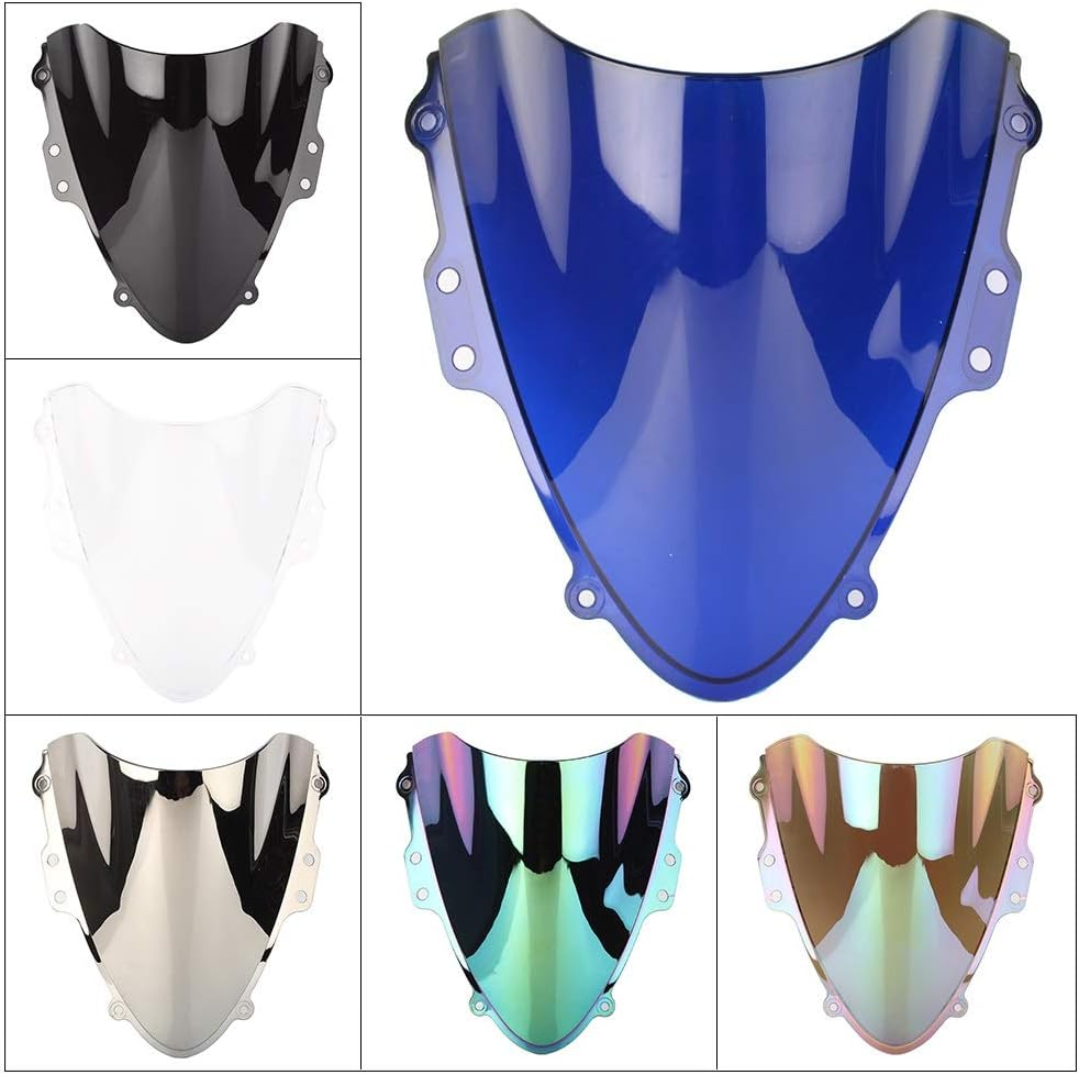 Motorcycle Accessories Windshield Windscreen Double Bubble Motorcycle Parts Windshield ABS Plastic for Suzuki GSXR600 GSXR750 K4 2004 2005 (Color : 2)