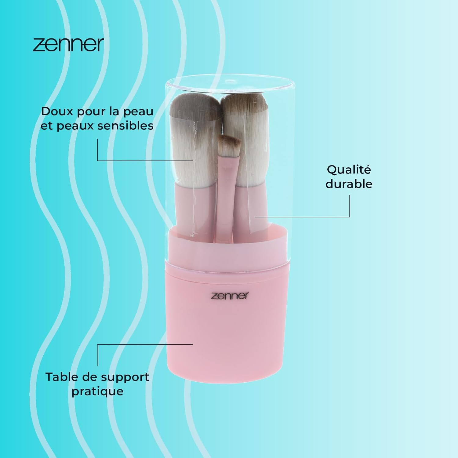 Zenner Makeup Brush Set - Professional Makeup Brush for Foundation, Powder, Concealer & Blush - Soft, Durable Brushes Ideal for Makeup, Children & Teens image number 3