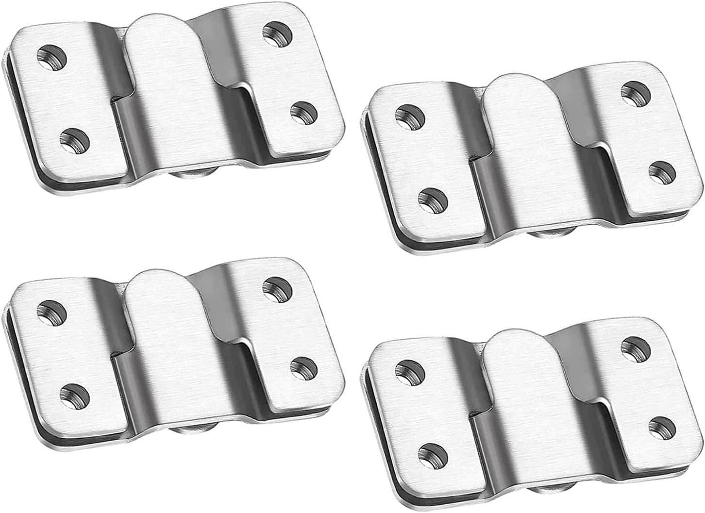 Emapoy 4 Pack Headboard Wall Mounting Brackets, Flush Mount Bracket, Interlocking Hanging Bracket with Screws, Mounting Hardware for Picture image number 2