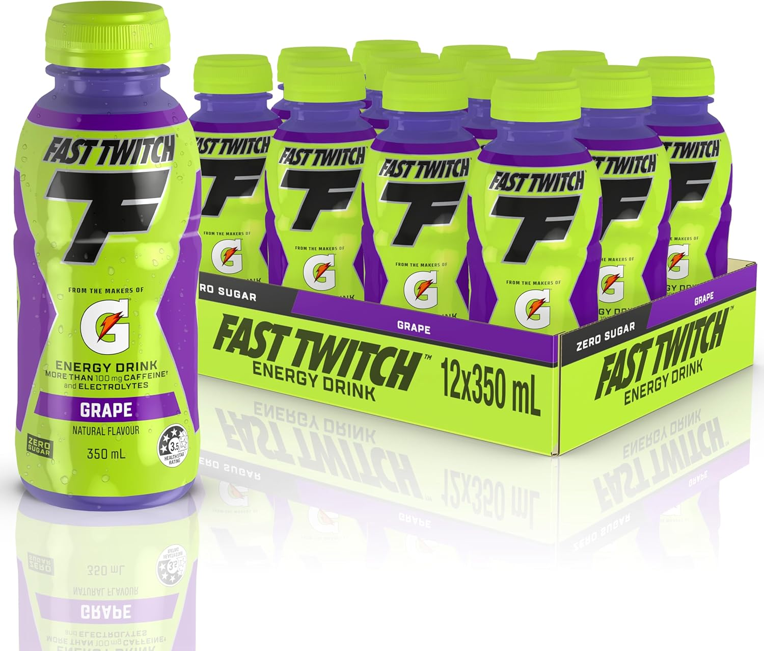 Fast Twitch Grape Energy Drink, 12 X 350Ml image number 1