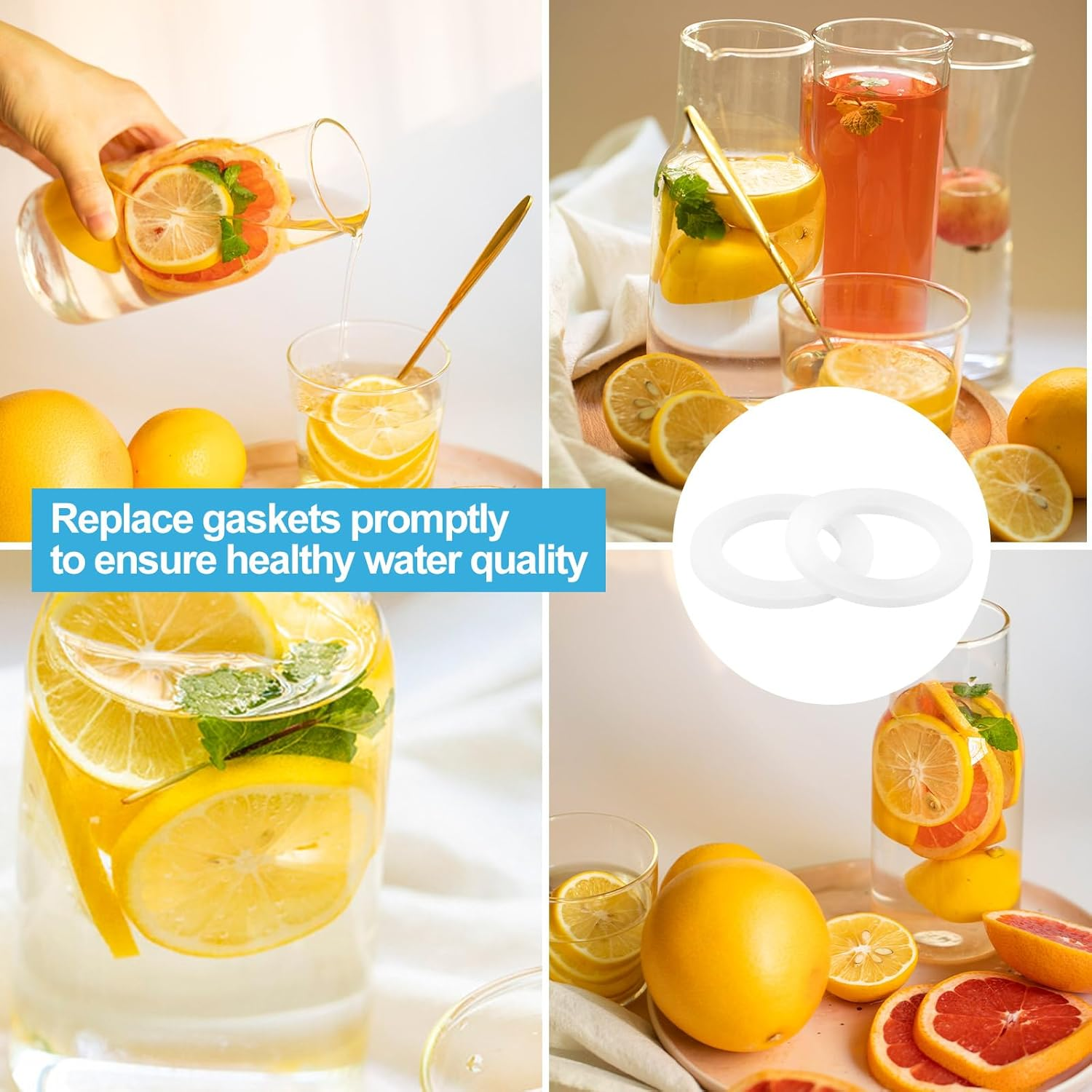 24Pcs Gasket Replacements for Sodastream Bottle, Silicone O-Ring Plastic & PET Bottle Replacement Parts Sealing Gasket Compatible with Sodastream Bottles image number 3