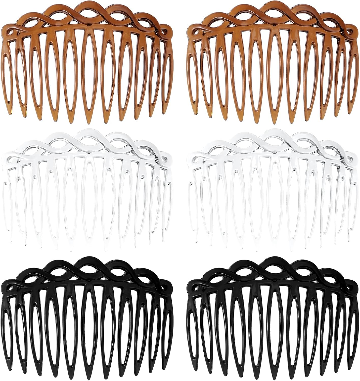 Mabor 6 Pcs French Hair Side Combs for Women, Hair Comb Accessories Twist Decorative Comb 3 Colors for Multiple Hairstyles Girls Women image number 5