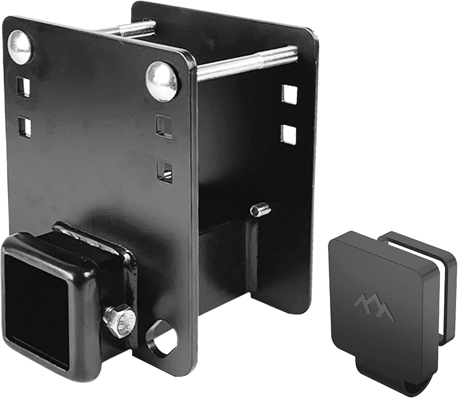 Hitch Receiver 2 Inch Adapter Receiver Fits for 4 X 4 Inches RV Bumper Square Bumper Beam Level Trailer Towing Purpose (Upgrade Include Cover) image number 4