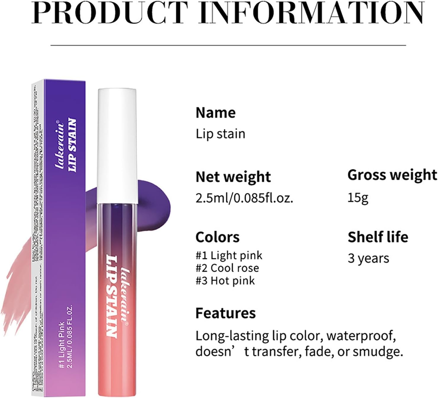 Dynaeuty 3 Colors Lip Stain, Peel off Lip Stain Lip Tint Set, Waterproof Long Lasting Non Stick Cup Non Fade Liquid Lipstick Set, Magic Color Lip Oil Set for Women Girls (A)