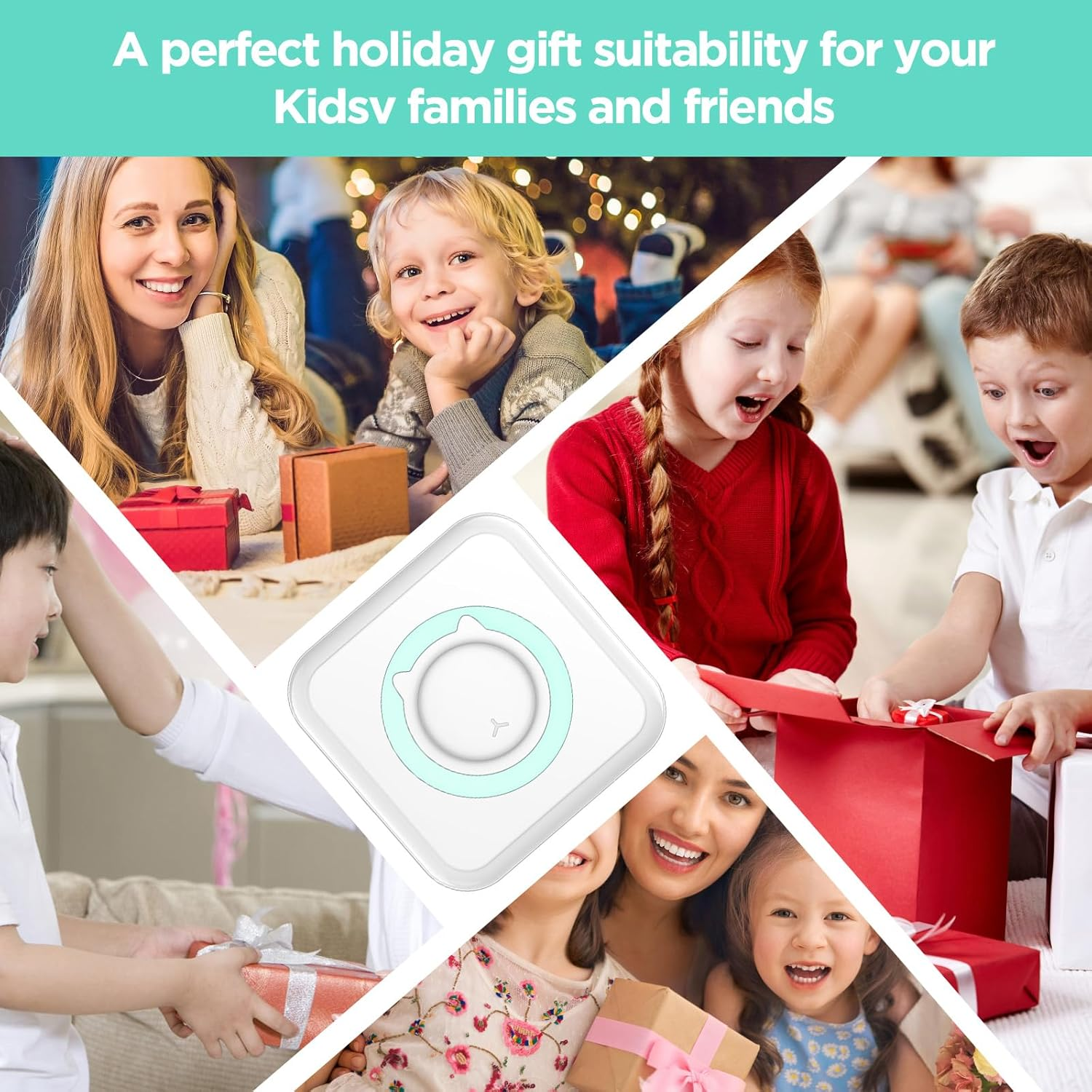 Print Pods Mini Printer Kits with 3 Rolls Printing Paper, 5 Rolls Self-Adhesive Paper, Watercolor Pens, Cartoon Stickers, Portable Bluetooth Phone Pocket Sticker Thermal Printer for Study, Photos, DIY