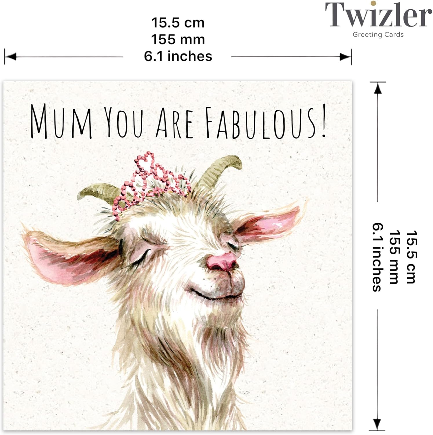 Twizler Funny Mother'S Day Card - Fabulous Goat - Humour Happy Mothering Sunday Card for Mum Mummy image number 2
