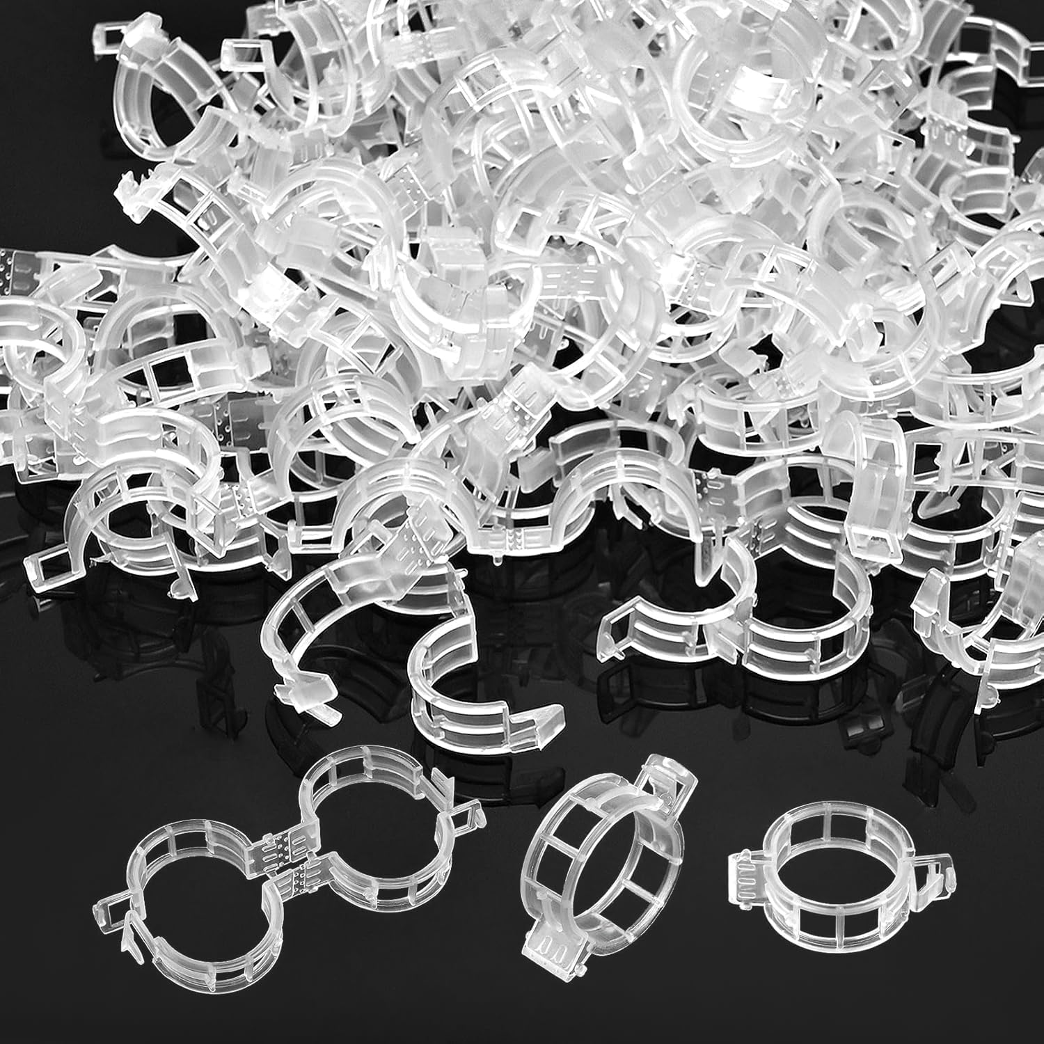 Topbine 200 Pcs Plant Support Clips,Plastic Garden Trellis Clips for Climbing Plants to Grow Upright Healthier image number 4