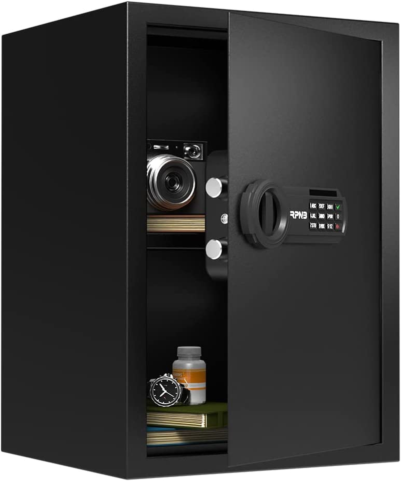 RPNB Deluxe Safe and Lock Box,Money Box,Digital Keypad Safe Box,Steel Alloy Drop Safe, Keypad Lock,Perfect for Home Office Hotel Business Jewelry Gun Cash Use Storage,1.8 Cubic Feet image number 1