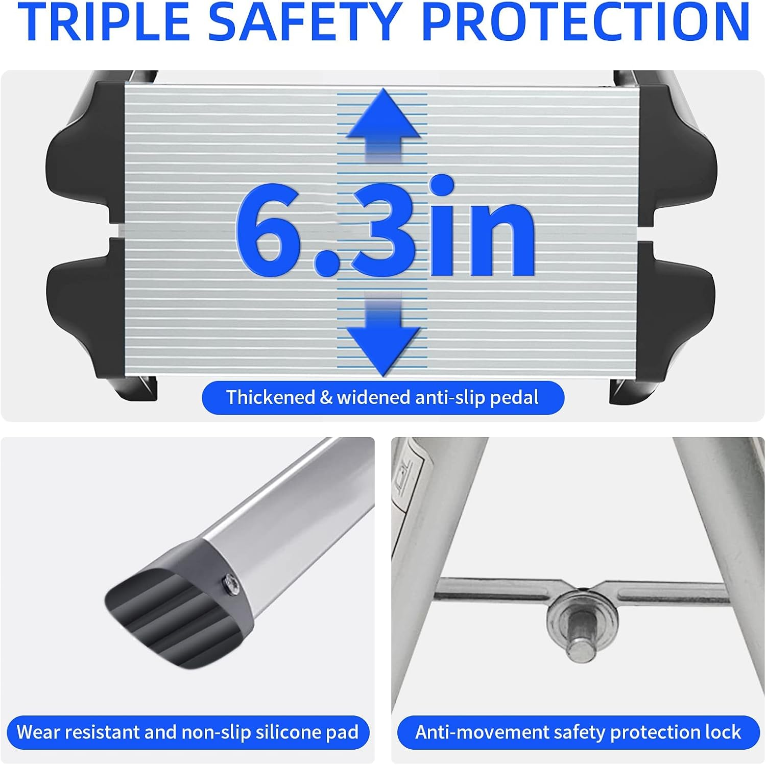 Folding Step Stool Small Foldable Step Stool One Step Ladder with 330 Lb Large Loading Capacity for Kitchen, Bathroom, Closet, Garage, Garden image number 1