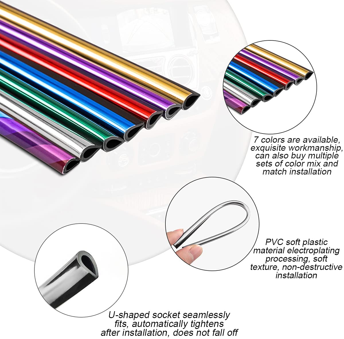 20 Pieces Car Air Conditioner Decoration Strip for Vent Outlet, Universal Waterproof Bendable Air Vent Outlet Trim Decoration, Suitable for Most Air Vent Outlet, Car Interior Accessories (Red) image number 5