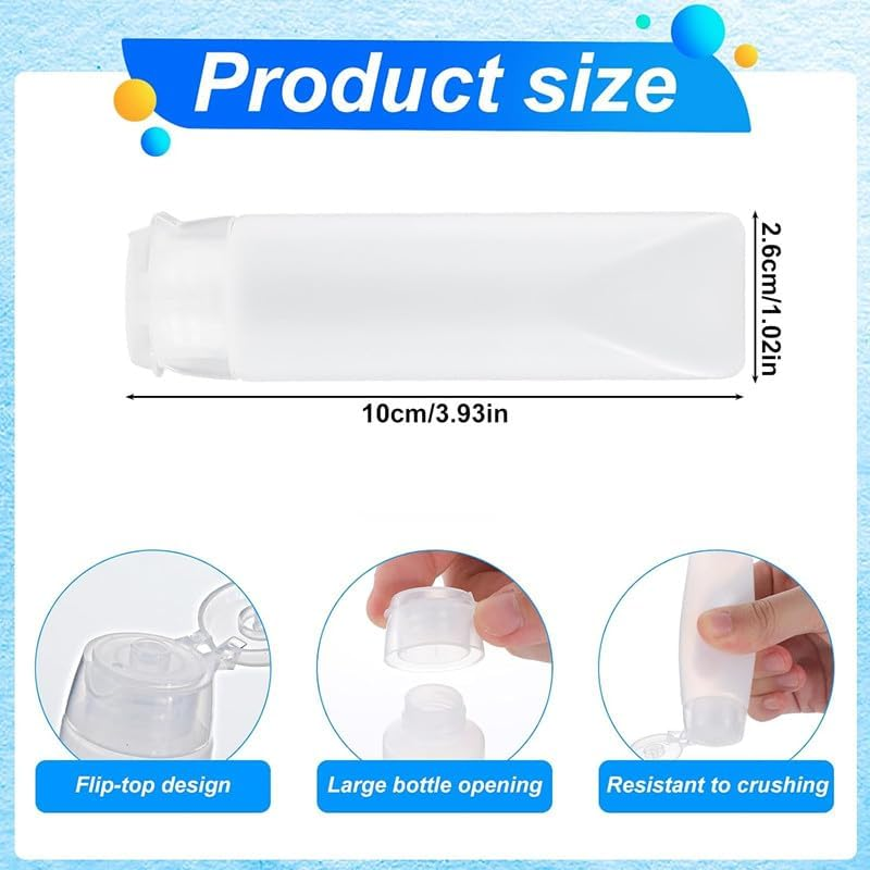 Clear Plastic Refillable Toothpaste Tubes, 6 Pack Empty Cosmetic Soft Bottles,Refillable Empty Toothpaste Bottle Tubes,Clear Plastic Cosmetic Soft Tube Bottles image number 4