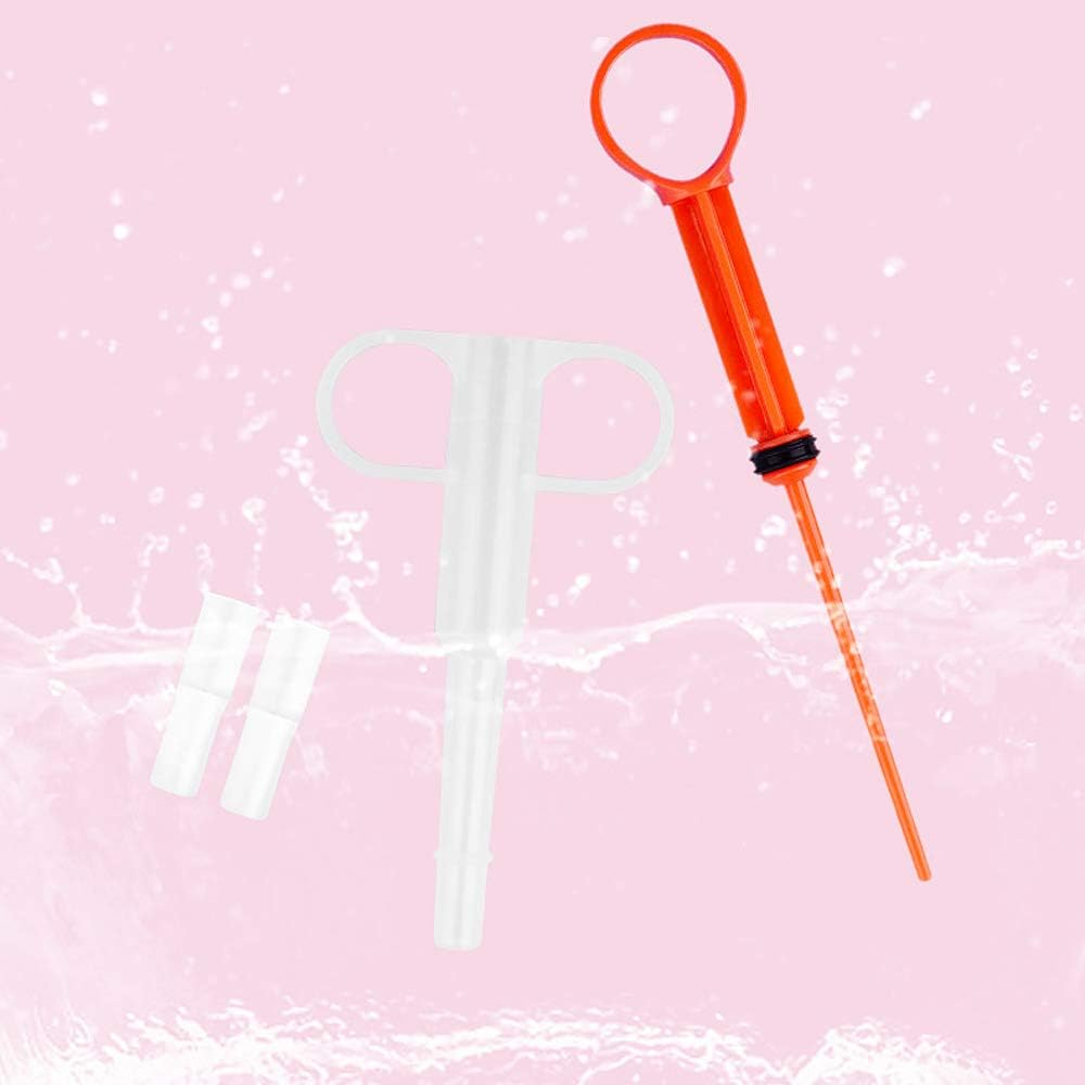 Nifocc Pet Medicine Feeder Pet Pill Syringe Pet Liquid Feeding Dispenser Feeding Tool with Soft Silicone Tip for Dogs Cats Birds Small Animals Blue and Red 2 Pcs image number 2