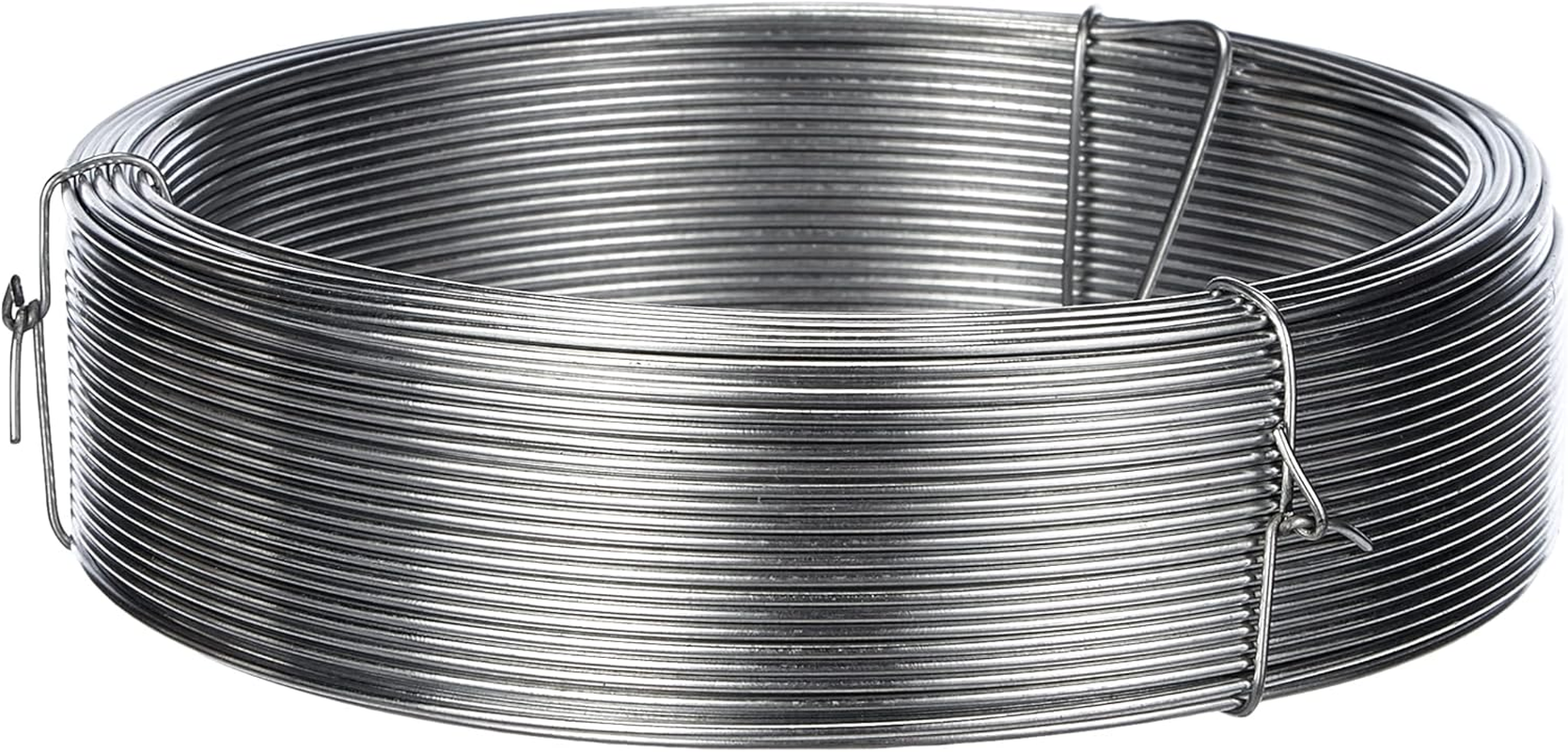 Merriway BH00325 Galvanised Coated Garden Wire, 1.25Mm Metres (162.5Ft) 16 Gauge 3/64 Inch Thickness, Grey, 1.25 Mm X 50 M image number 2