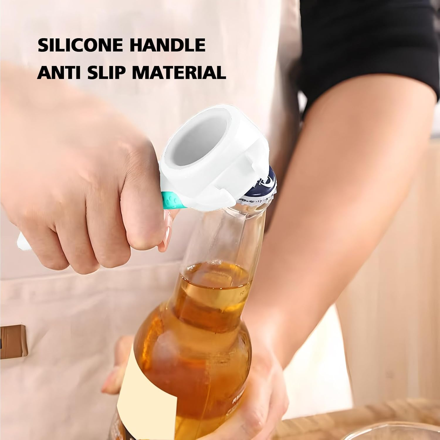 Kuskins Jar Opener Kit for Seniors with Arthritis - Non Slip Silicone Bottle & Can Opener, Ergonomic Gripper for Stubborn Lids, Arthritis Friendly Kitchen Tools for Weak Hands & Elderly (Set of 4) image number 4