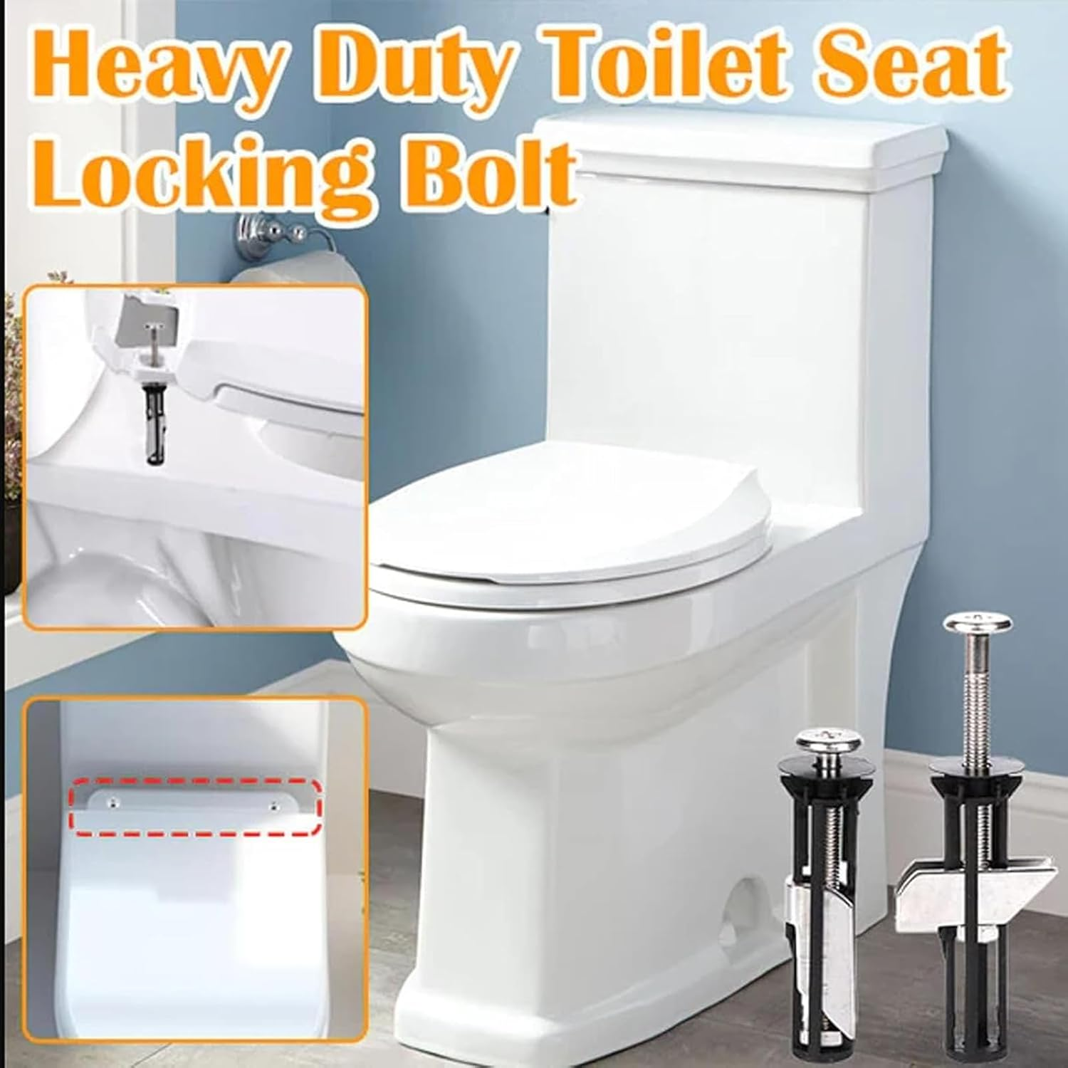 Heavy Duty Toilet Seat Fastener Bolt Kit, 2025 New Universal Toilet Seat Bolt Kit, 2Pcstoilet Seat Bolts Replacement Kit, Nut Screw for Easy Installation and Maintenance of Toilet Seats and Portable image number 6
