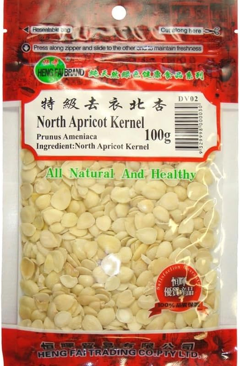 Heng Fai North Apricot Kernel | Premium Organic Dried Apricot Seeds for Snacking, Cooking, and Traditional Recipes | Naturally Sun-Dried, Rich in Protein, Fibre, and Minerals | Sweet Nutty Flavour | 80G image number 1