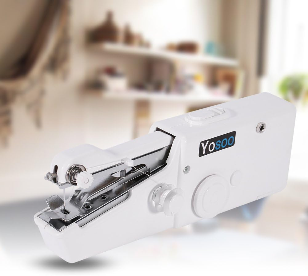 Hand-Held Lightweight Sewing Machine, White, Portable for Home Office Desk DIY Sewing image number 5