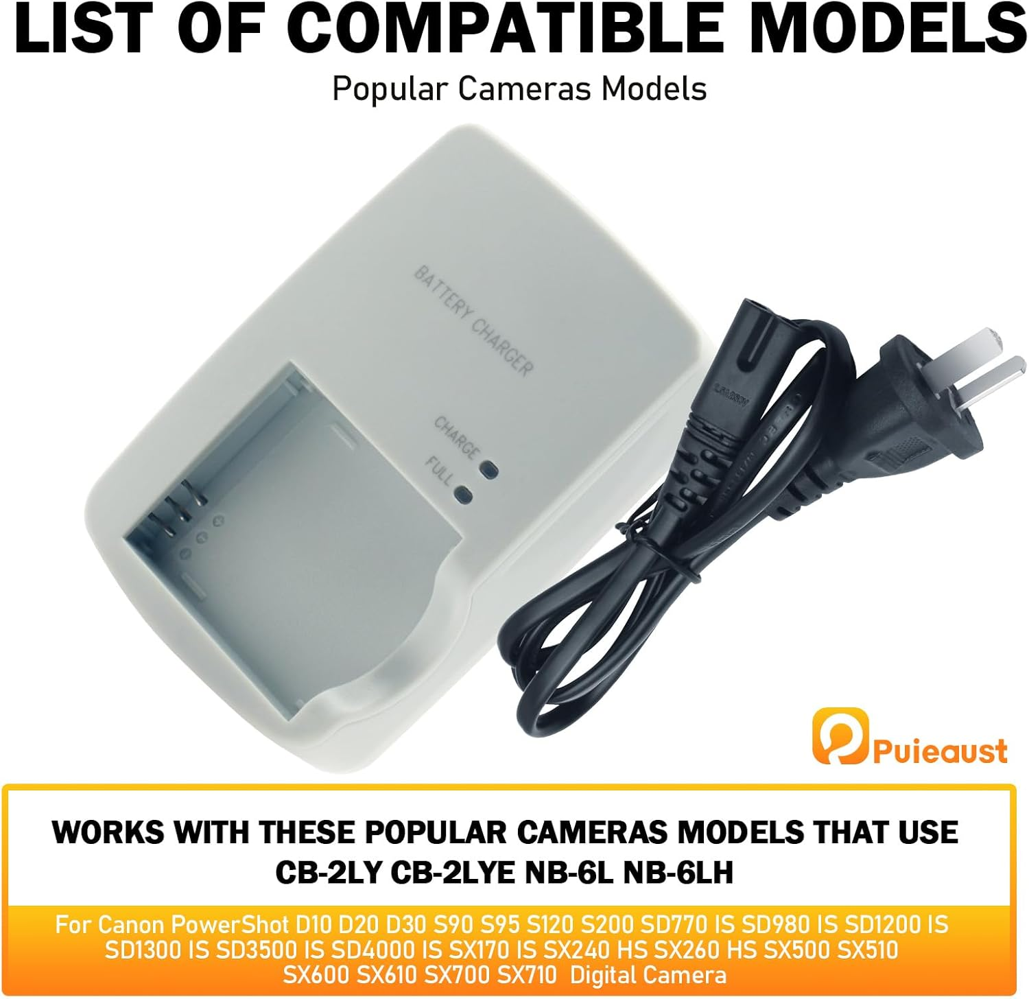 CB-2LY CB-2LYE Charger for Canon Battery NB-6L NB-6LH Powershot D10 D20 D30 S90 S95 S120 S200 SD770 Is SD980 SD1200 SD1300 SD3500 SD4000 SX170 SX240 Is SX260 SX500 SX510 HS IXUS 85 Is IXUS 300 HS image number 3