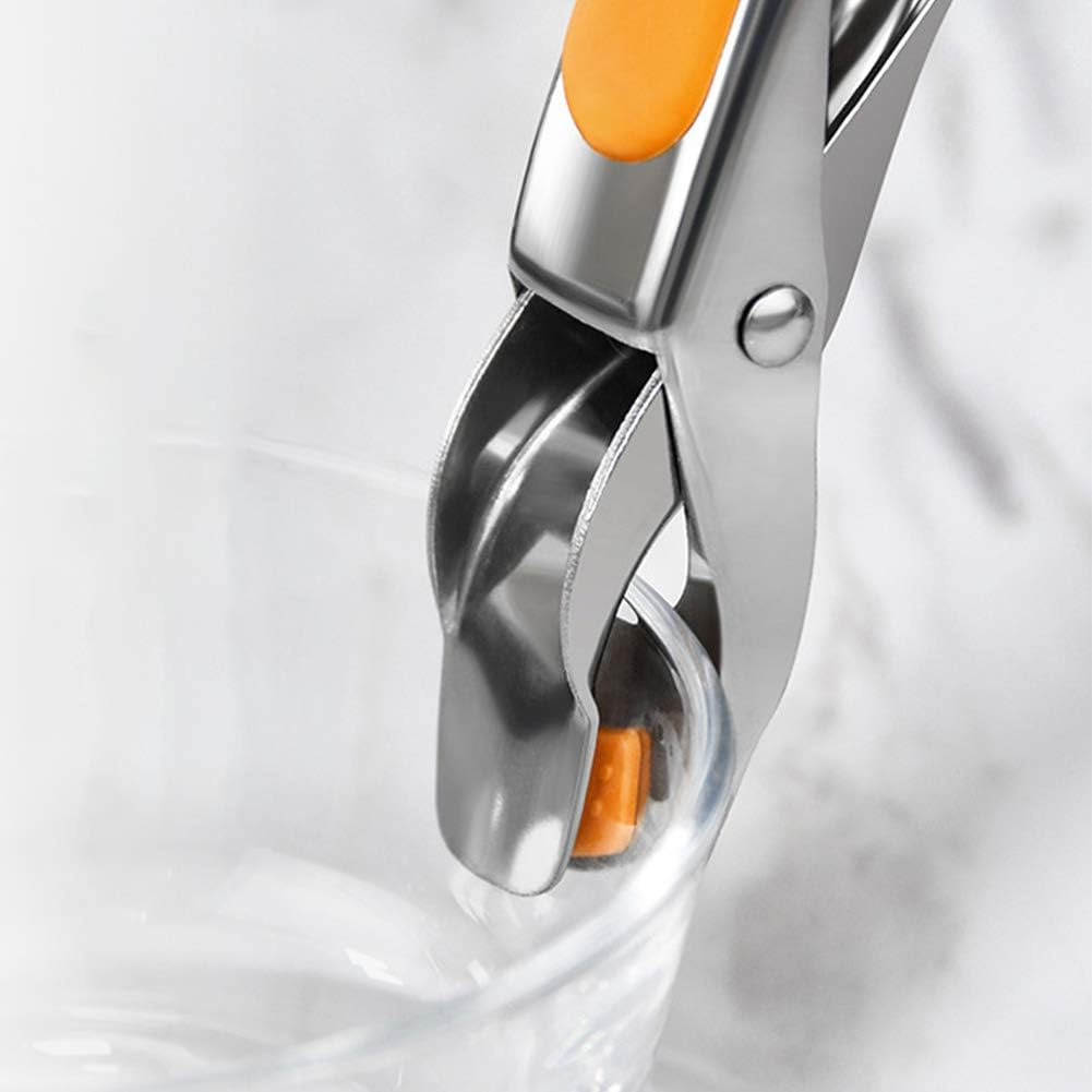 Hot Plate Gripper, anti Scald Clamp Clip, Pizza Pan Gripper Ergonomic Bowl Clip Restaurant Hot Plate Gripper Stainless Steel, Air Fryer Pans Gripper for Camping, Bbq(Orange) image number 5