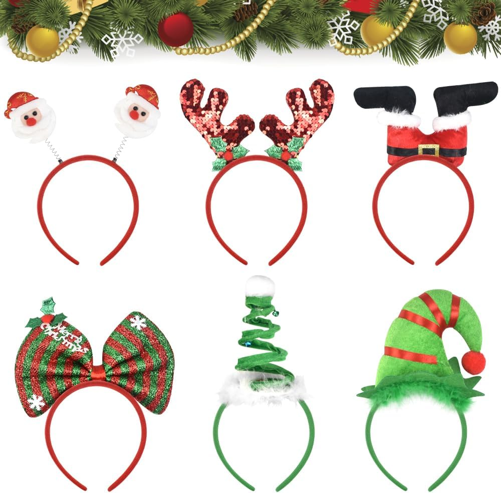 LANSKYLAN Pack of 6 Christmas Headbands image number 5