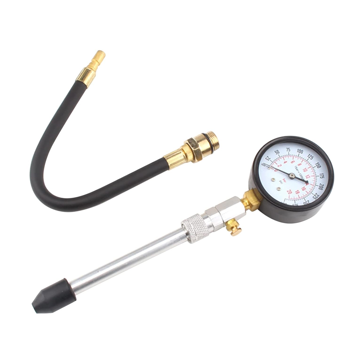 Petrol Engine Tester Kit Gases Cylinder Compressor Gauge Meter Testing Tool Set for Automotives Motorcycle Repairing image number 5