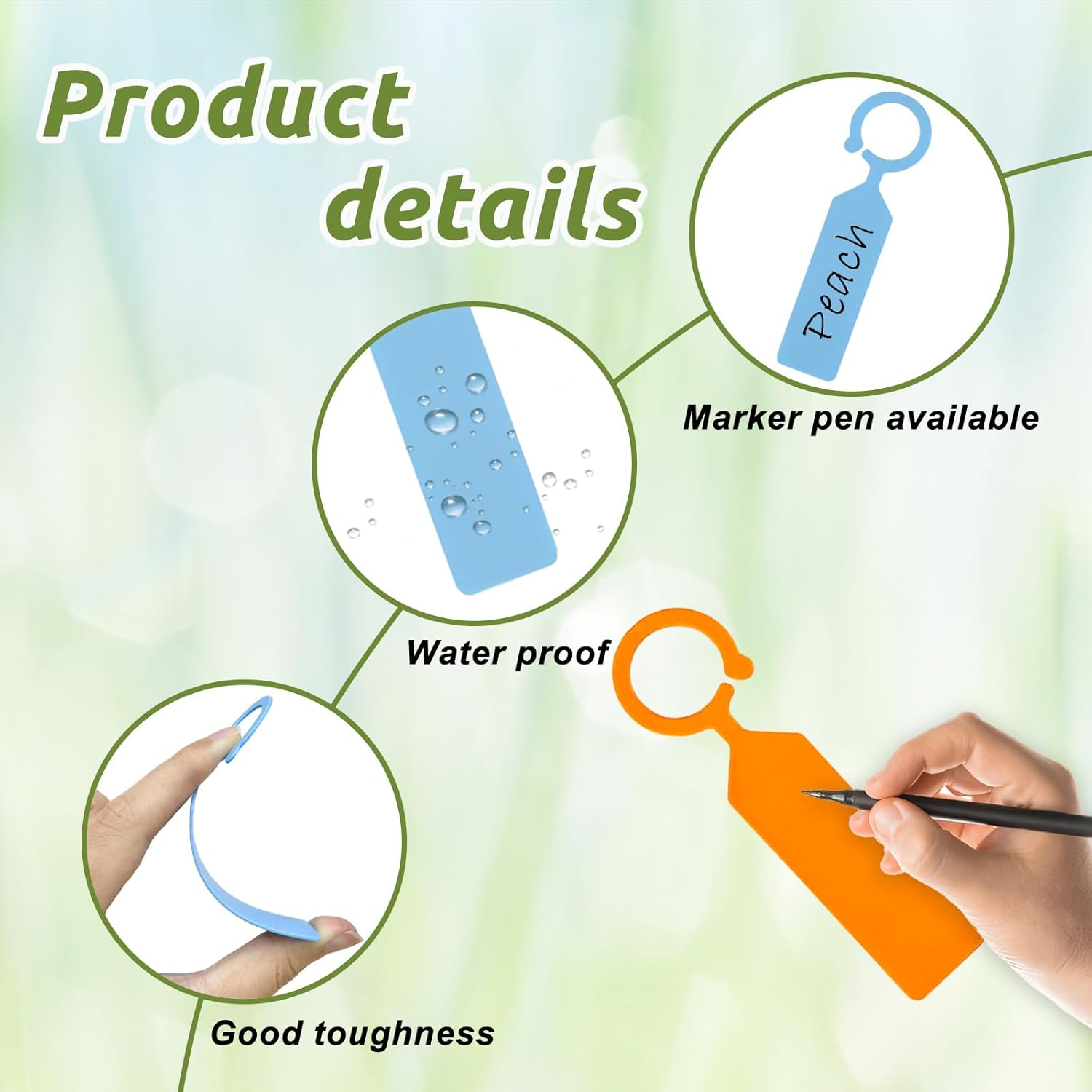 160 PCS Plastic Plant Labels, Plant Tags for Outdoor Garden Waterproof, Hanger Tags for Plants, Potted Plants, Nurseries, Trees, Gardening (Colorful) image number 2