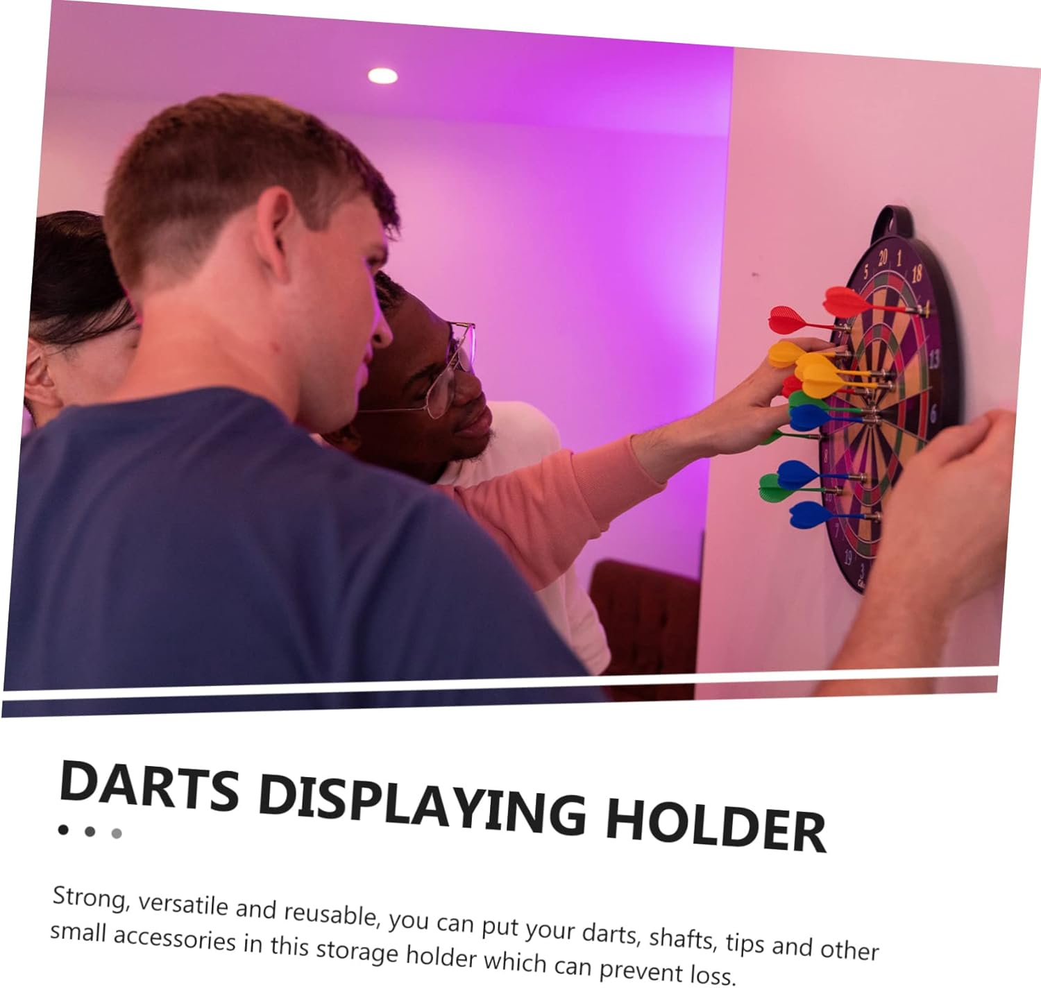 1 Set Darts Wall Mount Portable Dart Board Wall Hangers Dart Supply Dart Storage Board Wall Mount Dart Holder Darts Rack Storage Rack White Outdoor Fitness Acrylic image number 2