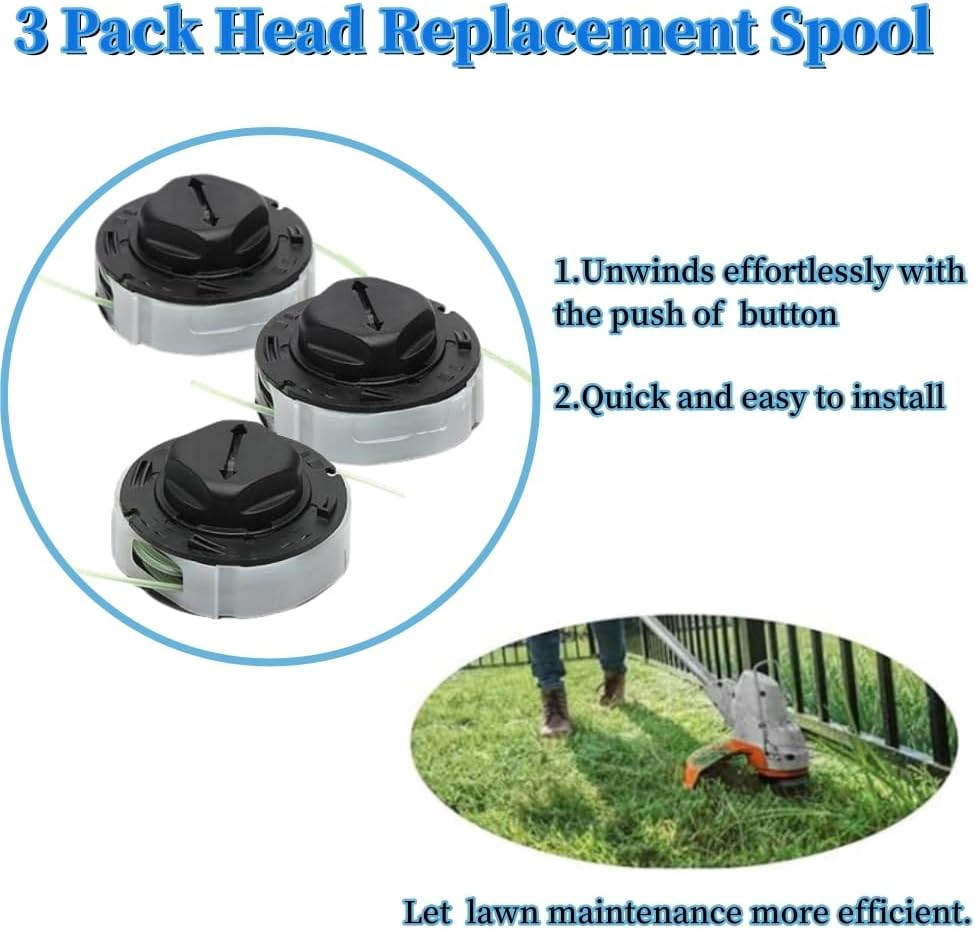 3-Pack Replacement Spool for Stihl Autocut C3-2,Trimmer Head Fits FSA 57 Weed Eater Trimmer Spool Replaces 4009 710 4305,Trimming and Mowing Head