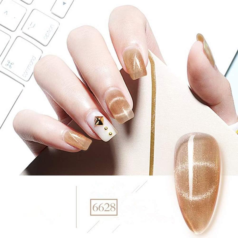 Crystal Cat Eye Gel Warm Girl Nail Polish Kit, 6 Colors UV LED Auroras Gel Polish Magic Gel Nail Polish Set image number 4