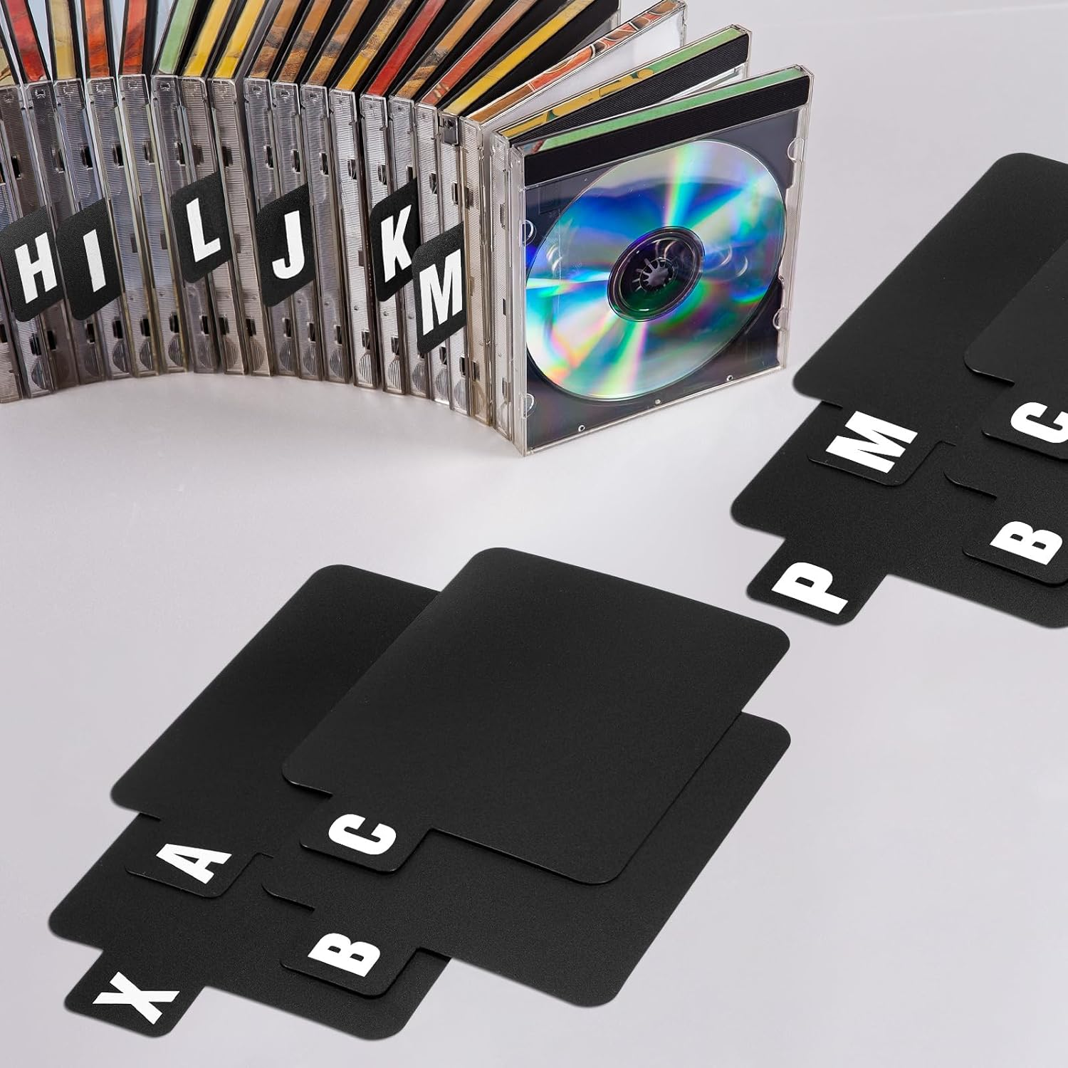 26 Pcs Vinyl Record Dividers A-Z DVD Alphabetical Organizer with Alphabet Tabs for Records, Albums, CD Storage - One Side Printed