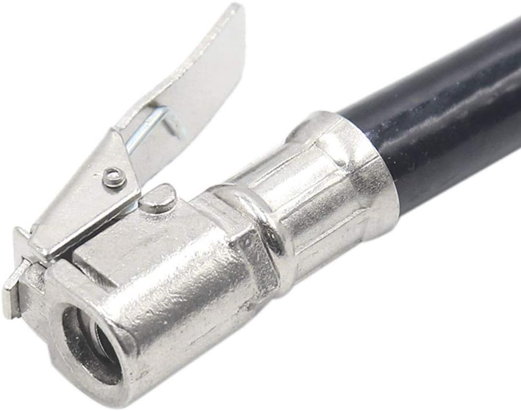 Uxcell Flexible Clip on Air Tyre Tire Chuck Inflator Rubber Hose for Car Motorcycle