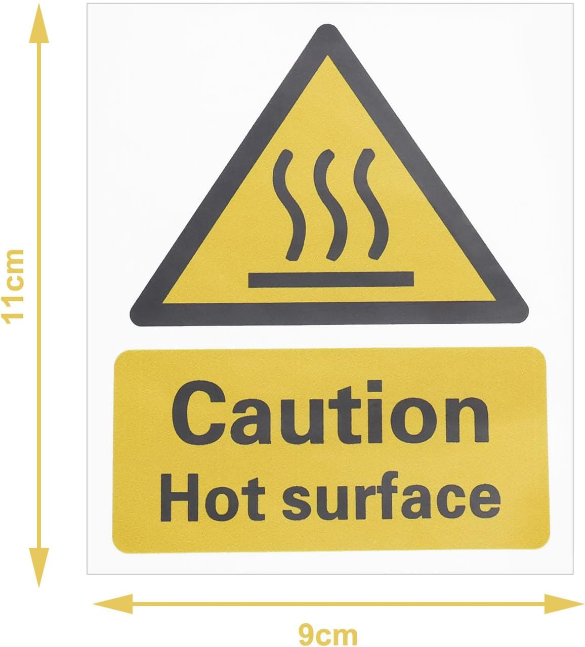 LT Easiyl Pack of 10 Caution Hot Surface Sign Stickers 11Cm X 9Cm Self-Adhesive Sticker Reminder Caution Heat Sign Hot Surface Sticker image number 2