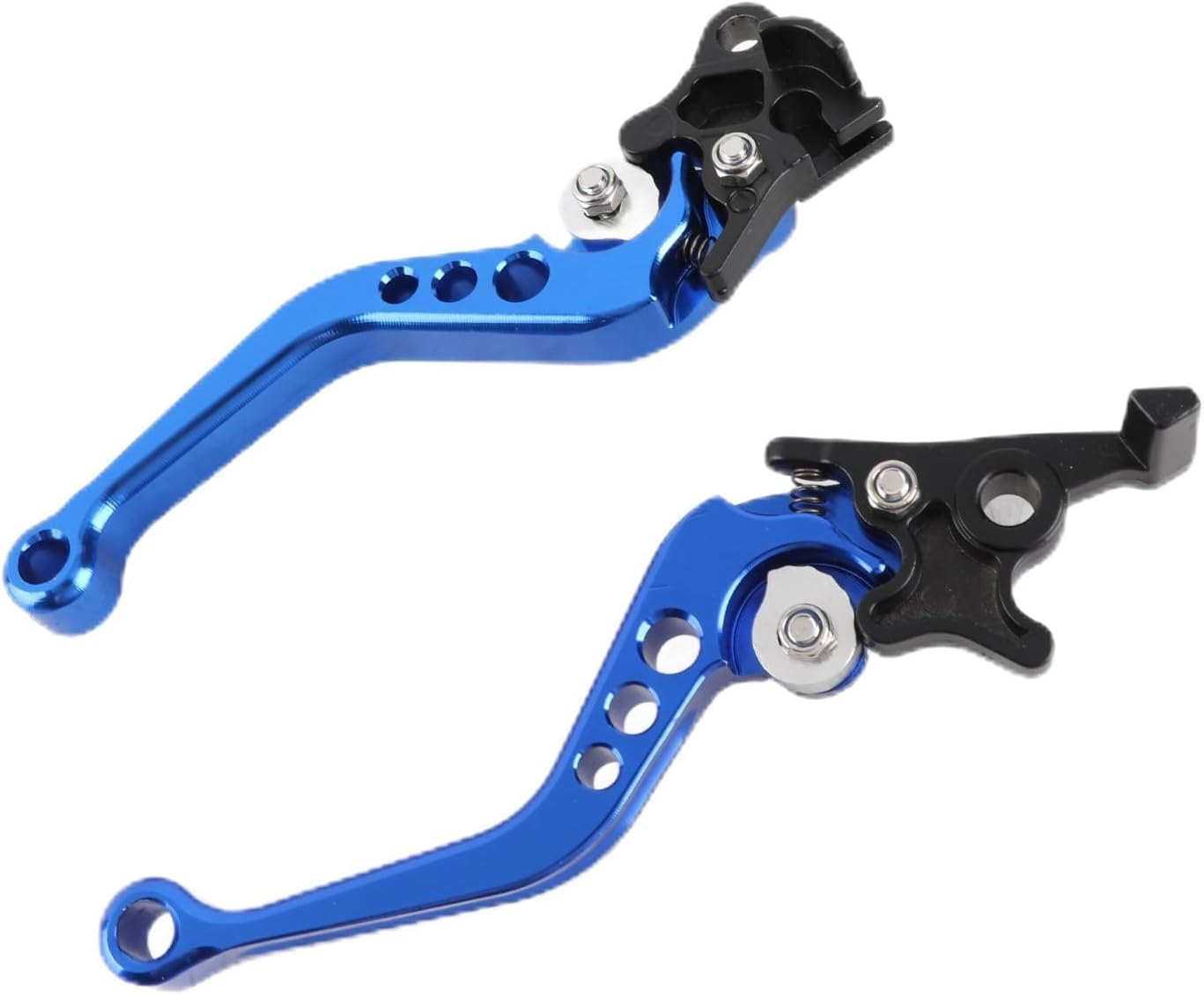 RASTKY Aluminum Brake Lever Handle for Motorcycle - Pair of Red Motorcycle Brake Lever Handle (Silver White)