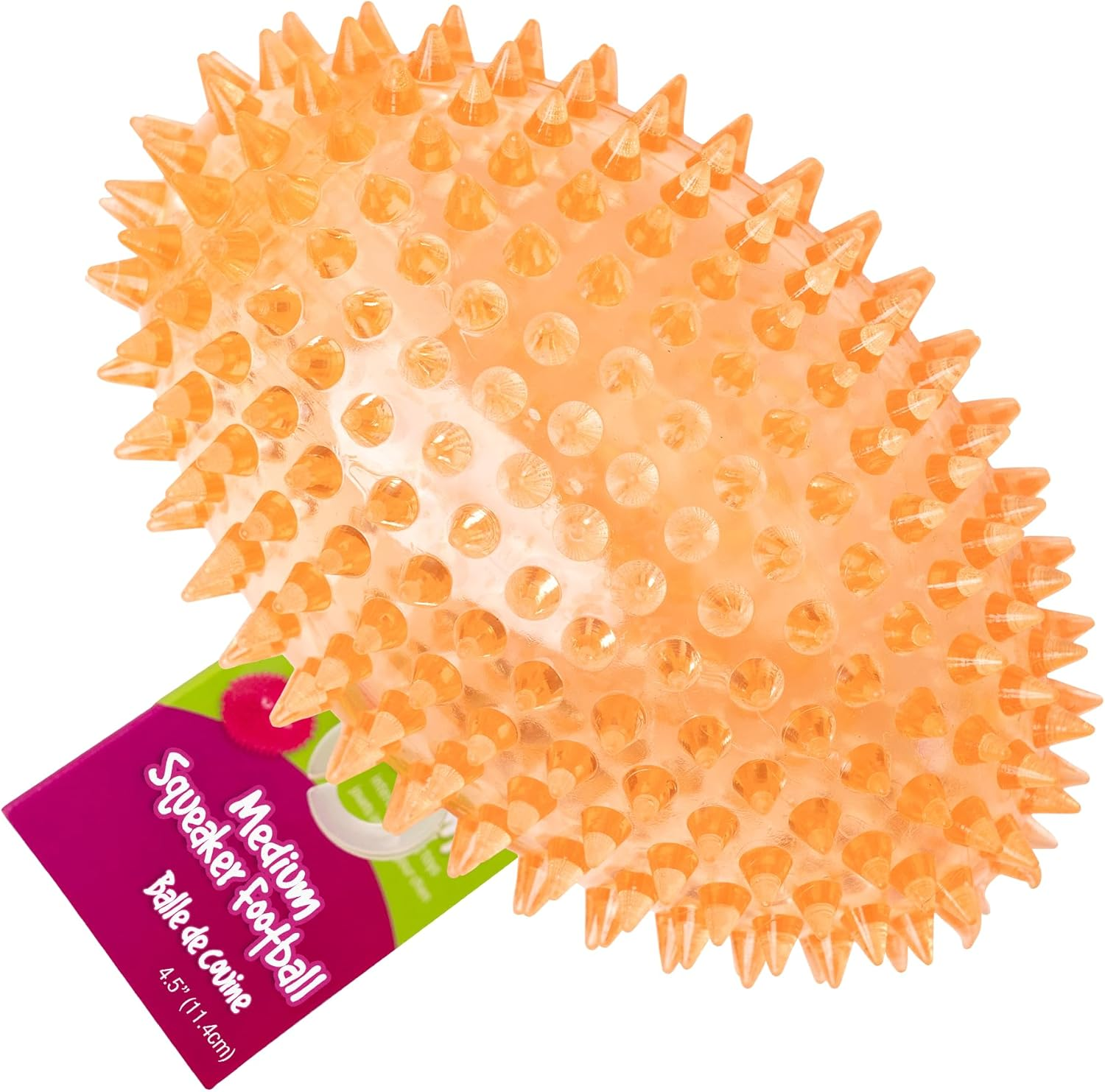 Gnawsome&trade; 4.5&rdquo; Spiky Squeaker Football Dog Toy - Large, Cleans Teeth and Promotes Good Dental and Gum Health for Your Pet, Colors Will Vary,All Breed Sizes image number 3