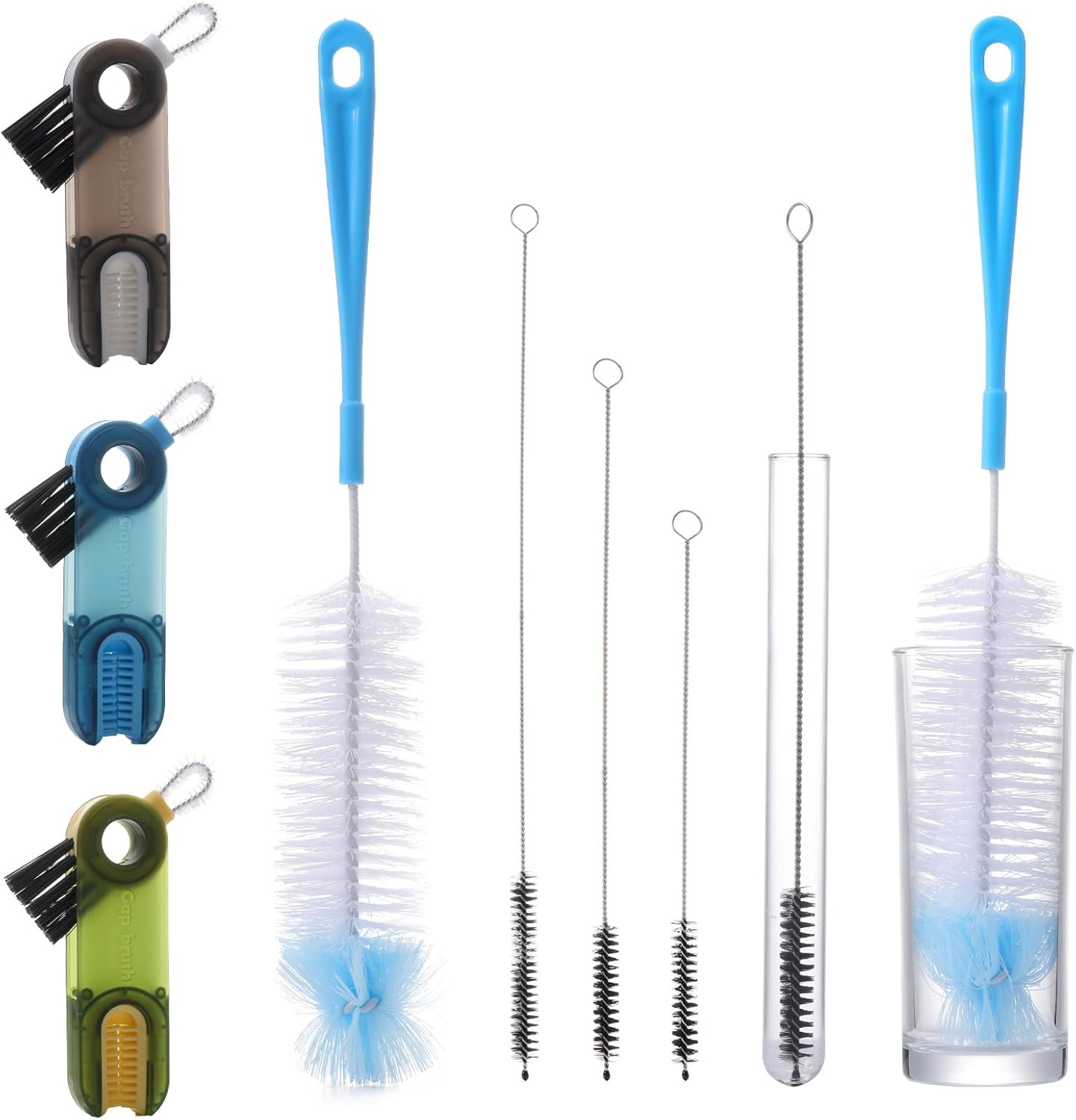 7 Pack Bottle Brush Cleaner Set, 3 in 1 Cup Lid Gap Cleaning Brush, Straw Brush Water Bottle Brush, Multifunctional Insulation Bottle Cleaning Tools image number 4