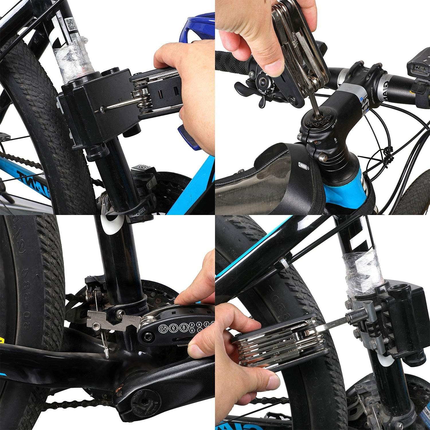 Bicycle Repair Tool Set, 16-In-1 Multitool Bicycle Repair Set with Storage Bags, Portable Tire Fixing Kit Bag for Outdoor Riding and Bike Repair image number 6