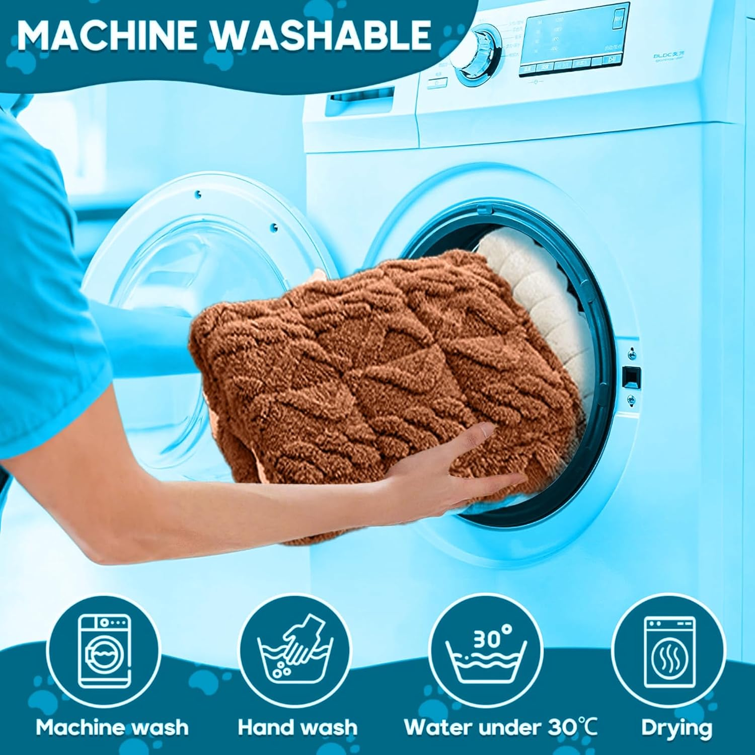 Backseat Pet Bed Mat, Plaid Dog Bed for Car Back Seat, Furry Cat Covers for Loveseats, Non-Slip Travel Dog Bed, Custom Fit for Backseat Extenders and Seat Covers (63X135 Cm) image number 4