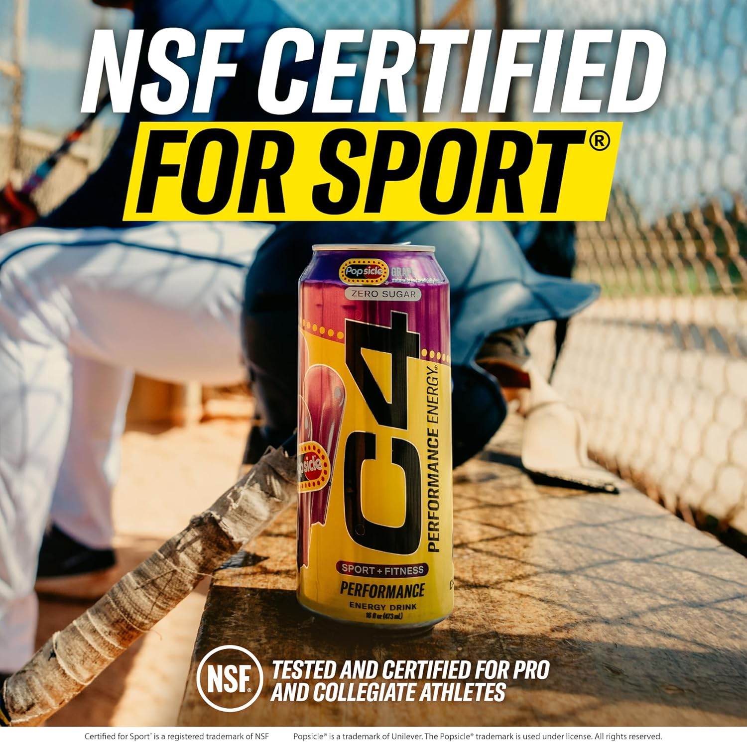 C4 Energy Drink X Cherry Popsicle, Carbonated Sugar Free Pre Workout Performance Drink with No Artificial Colors or Dyes, 16 Oz, Pack of 12