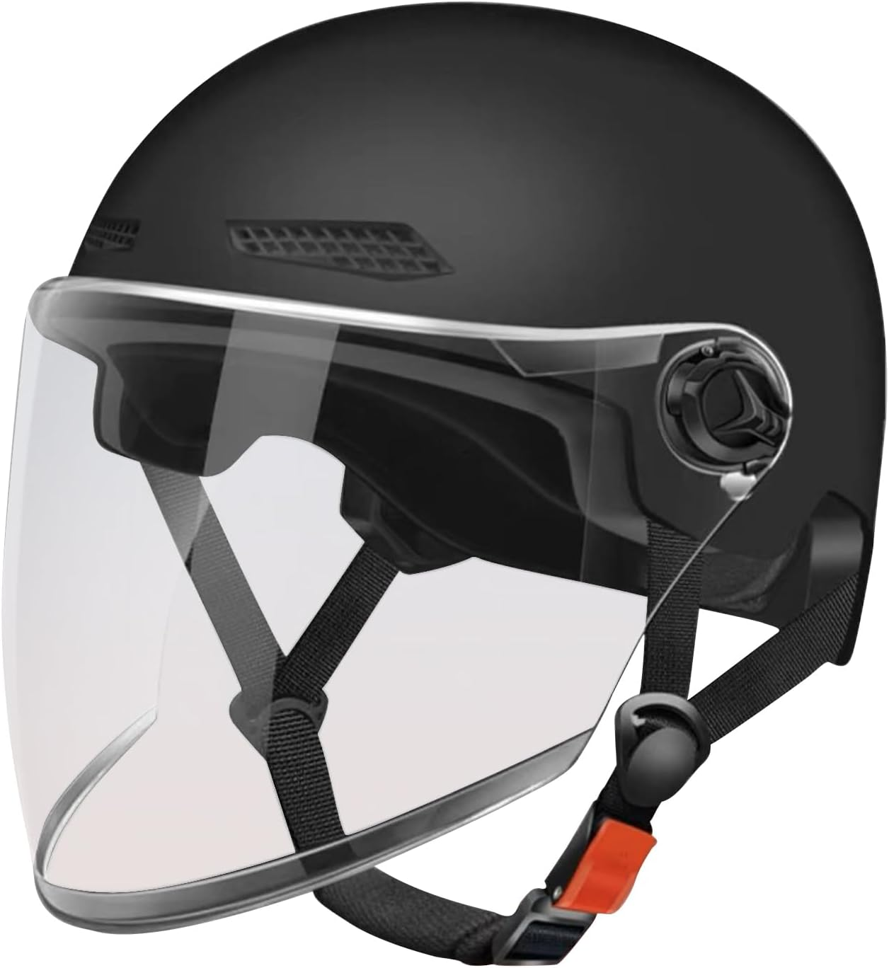 Motorcycle Half Helmet - Half Helmet for Adults,Open Face Sun Protection Retro Quick Release Hat for Women Youth Riding Motor Scooter ATV Electric Bike Motocross Racing