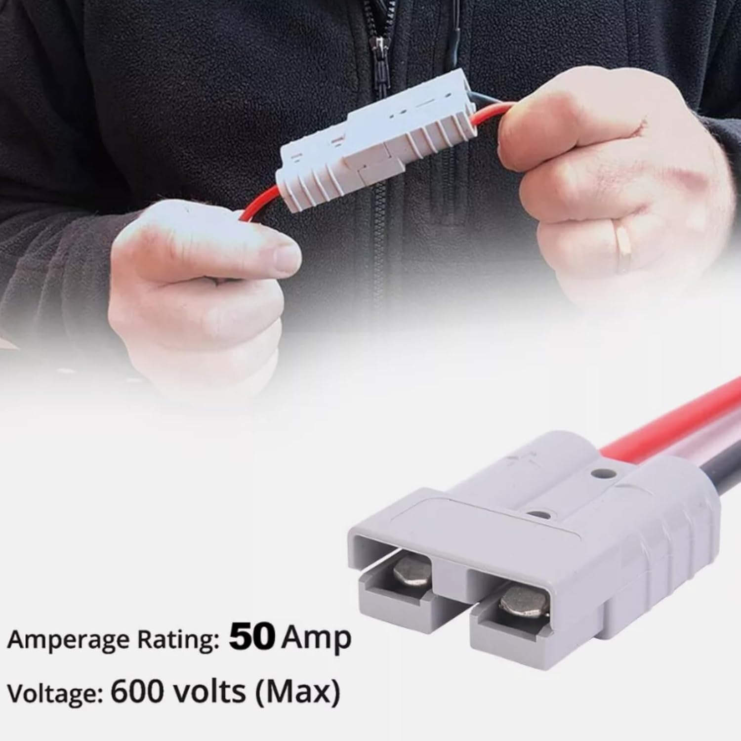 KUGONTC 600V 12V Cigarette Female Socket to Anderson Cable 30CM, 12AWG Y Aapeter Conncter Cable Cig Extension Wiring Kit with 50A Anderson Style Connector, for In-Car Small Appliances