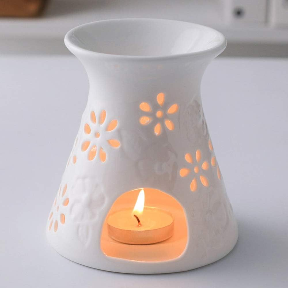 Sculpture Statue Antiques Collectables，Ceramic Tea Light Holder, Aromatherapy Essential Oil Burner, Wax Warmer Great Decoration for Living Room, Balcony, Patio, Porch and Garden,E (Color : A)