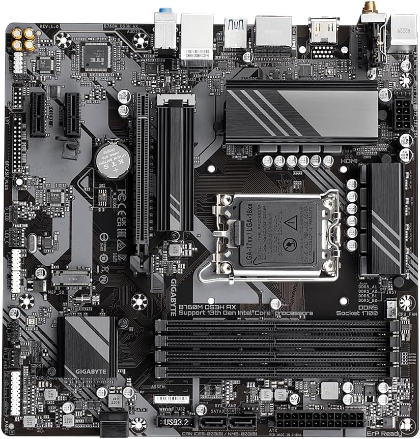 Gigabyte B760M DS3H AX Intel LGA 1700 Matx Motherboard image number 4