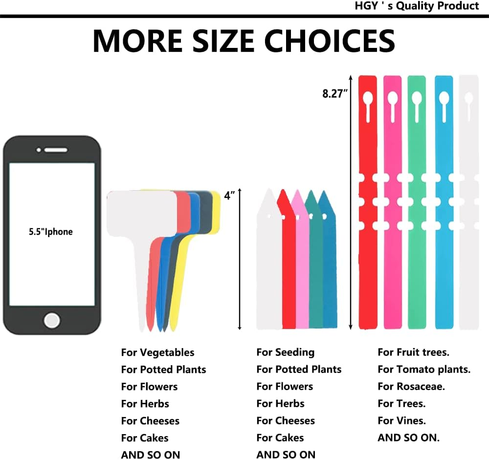 Datpuik 100 PCS White Plastic Plant Tags Thick Gardens Labels T-Type Nursery Markers Re-Usable