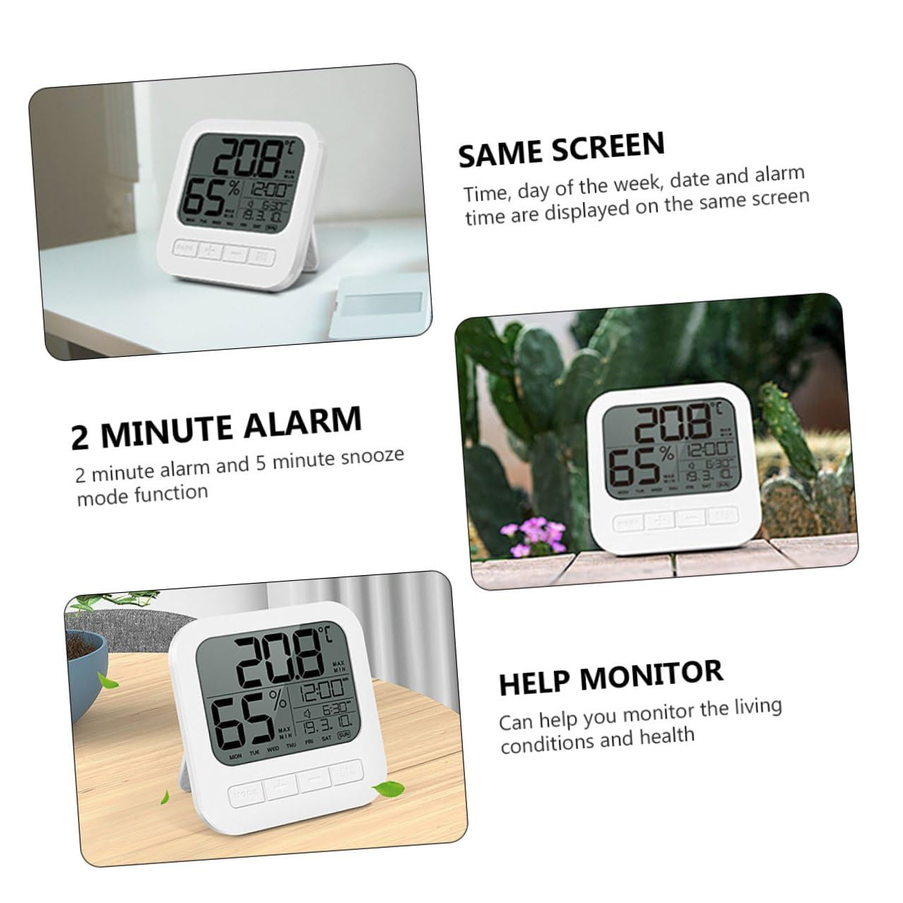 DOITOOL Digital Hygrometer for Home High-Precision Sensor Temperature and Humidity Display LCD Screen and Multiple Installation Options for Living and Office Use image number 6