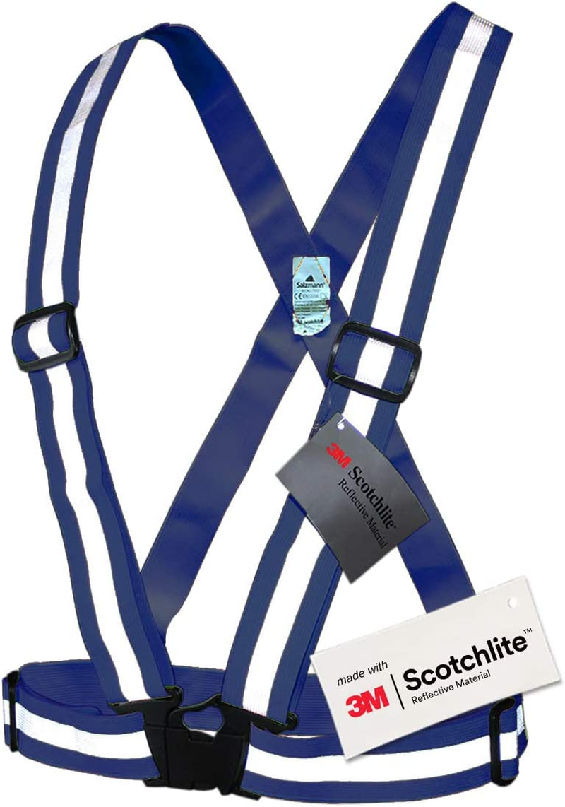 Salzmann Reflective Vest | High Visibility Cross Belt with Adjustable Straps | Ideal for Cycling, Running and Other Outdoor Activities | Made with 3M Scotchlite